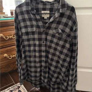 American Eagle Outfitters Black and Gray Checkered Shirt